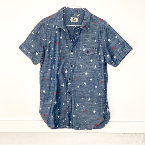 Lost Enterprises Button Down Shore Sleeve Shirt - Picture 1 of 6